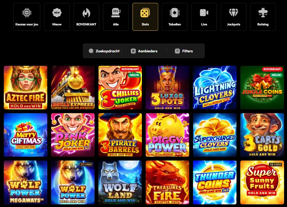 Overzicht van de slotcategorie met videoslots bij Slotorado Casino